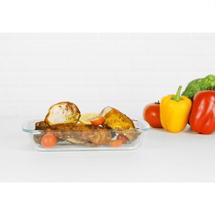 2200ml Rectangular Glass Baking Dish - Non - Stick, Oven - to - Freezer, No Lid. - Souk Al RasBakeware