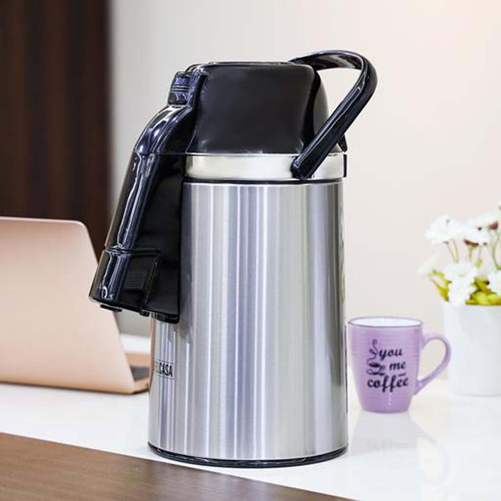 2.5L Airpot Flask - Insulated, Double - Wall Design, Portable for Hot & Cold - Dallah - Souk Al RasThermoses