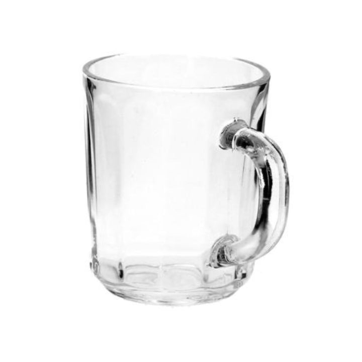 DELCASA 3-Piece Set of 8 oz/240 ml Glass Cups with Handles - Portable Drinking Glasses for Water and More