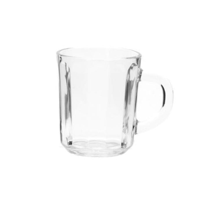 DELCASA 3-Piece Set of 8 oz/240 ml Glass Cups with Handles - Portable Drinking Glasses for Water and More