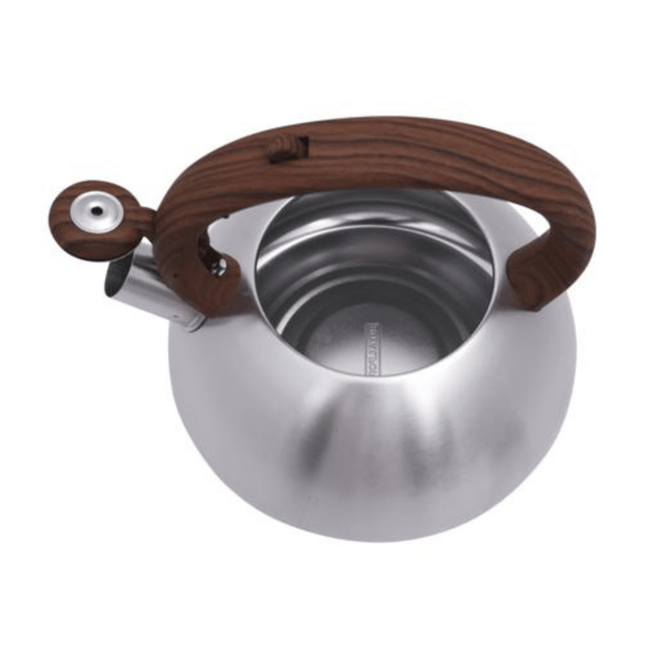 3 - Liter Whistling Tea Kettle - Portable with Wooden Finish Lid - Souk Al RasCookware