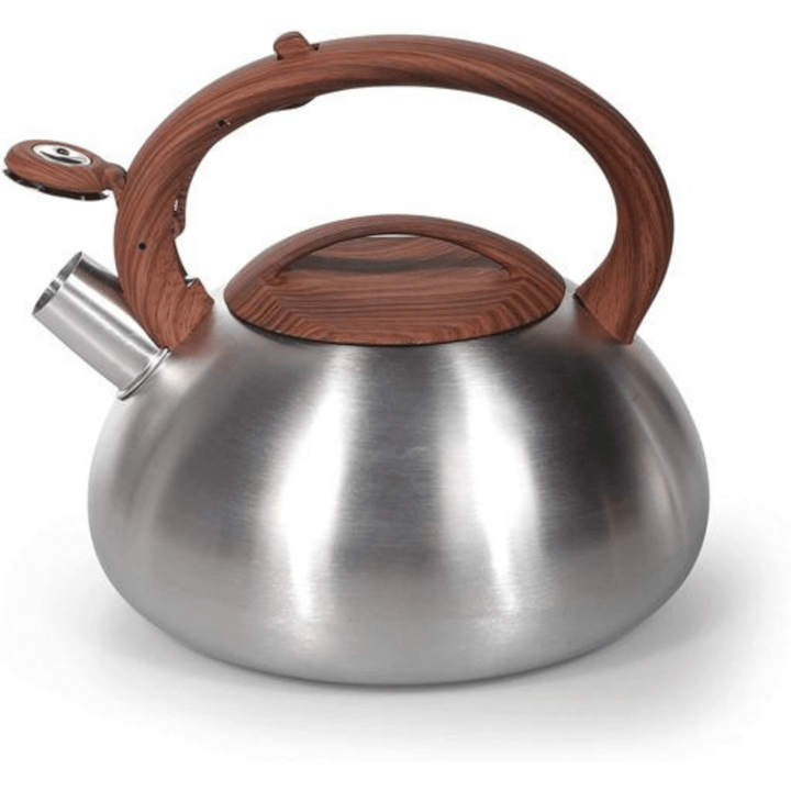 3 - Liter Whistling Tea Kettle - Portable with Wooden Finish Lid - Souk Al RasCookware