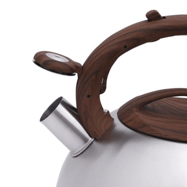 3 - Liter Whistling Tea Kettle - Portable with Wooden Finish Lid - Souk Al RasCookware