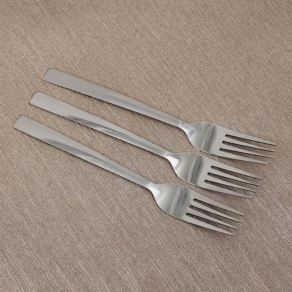 3 - Piece Set of Stainless Steel Dinner Forks with Designed Handles - Perfect for Salad and Dessert - Souk Al RasDinnerware