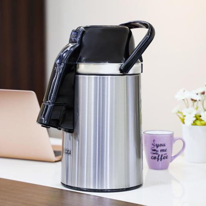 3L Insulated Airpot Vacuum Flask, featuring a double wall design - Souk Al RasDrinkware