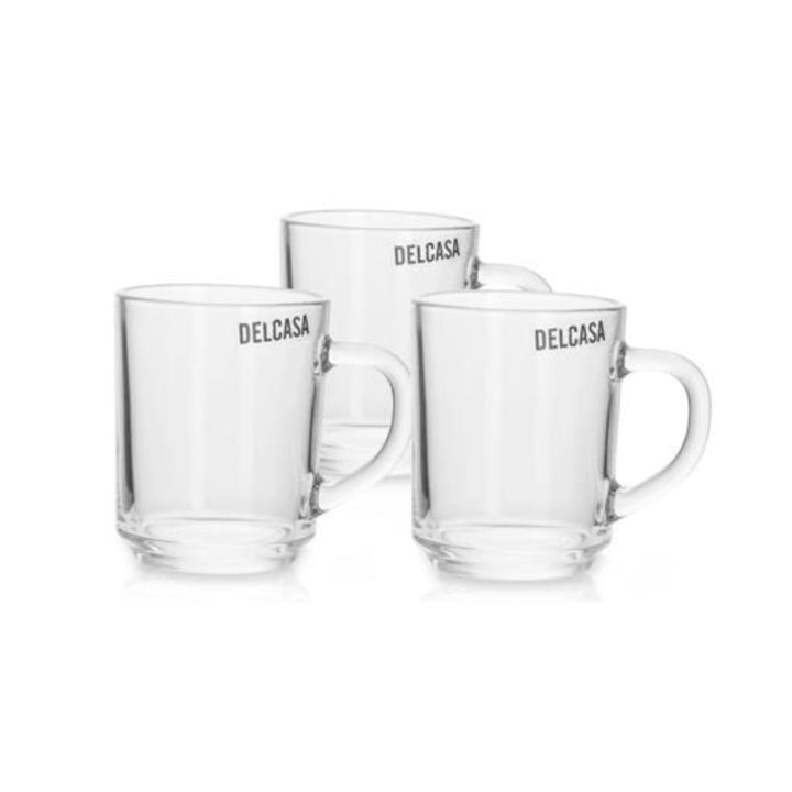 3Pc Glass Mug with handle 210ml - Souk Al RasDrinkware