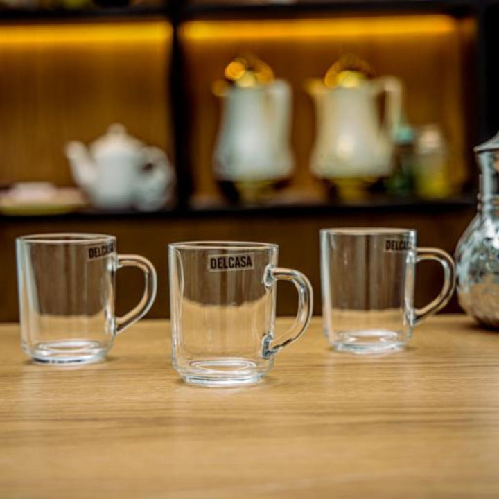 3Pc Glass Mug with handle 210ml - Souk Al RasDrinkware