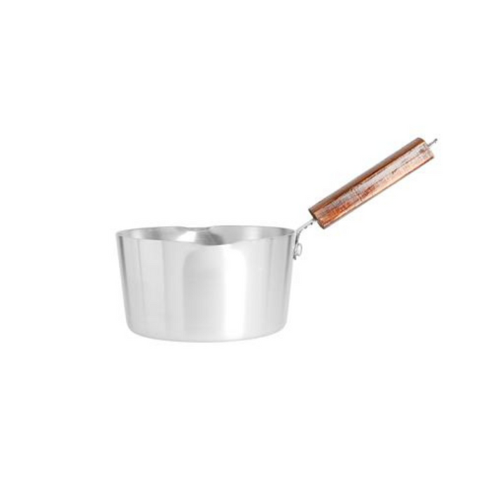 ROYALFORD 6" Aluminium Milk Pan with Wooden Handle and Pouring Spout