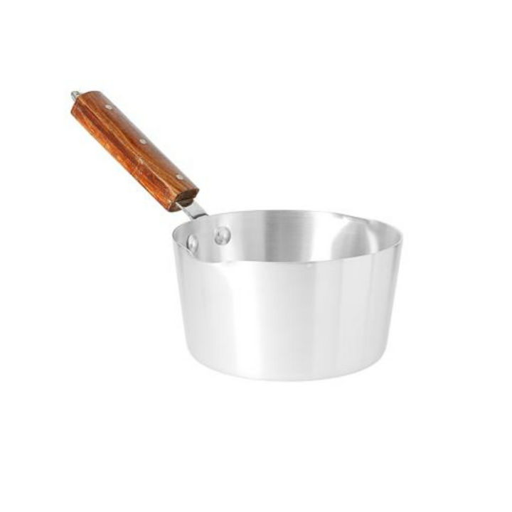 ROYALFORD 6" Aluminium Milk Pan with Wooden Handle and Pouring Spout