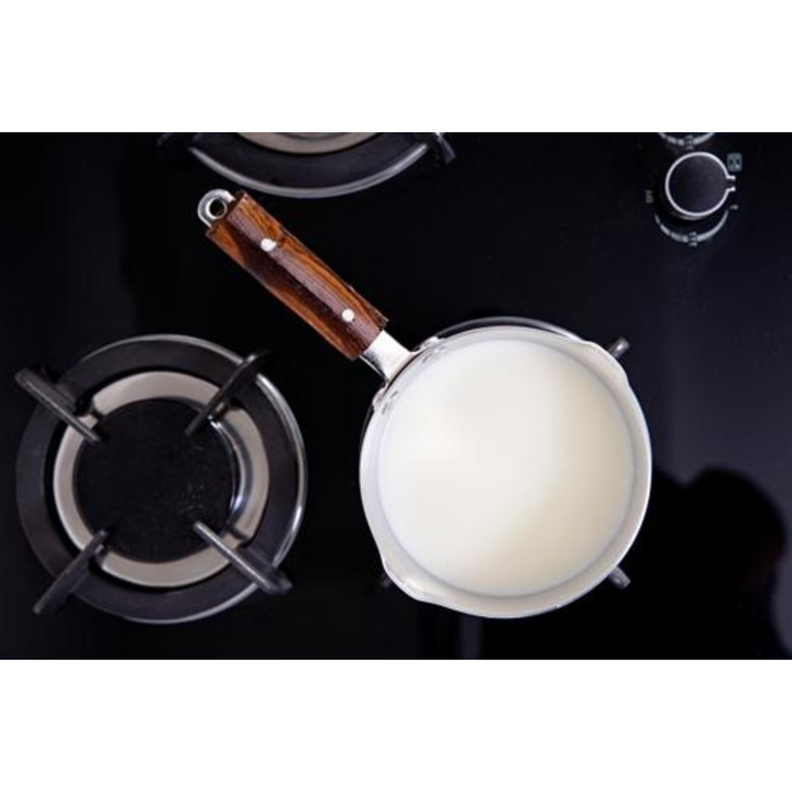 ROYALFORD 6" Aluminium Milk Pan with Wooden Handle and Pouring Spout