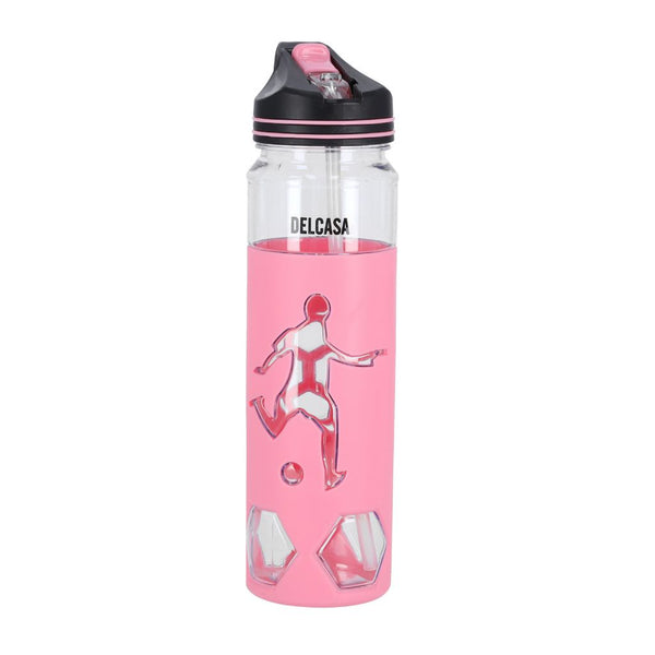 700 mL Reusable Water Bottle with Transparent Body, Wide Mouth, and Straw - Portable and Convenient - Souk Al RasDrinkware