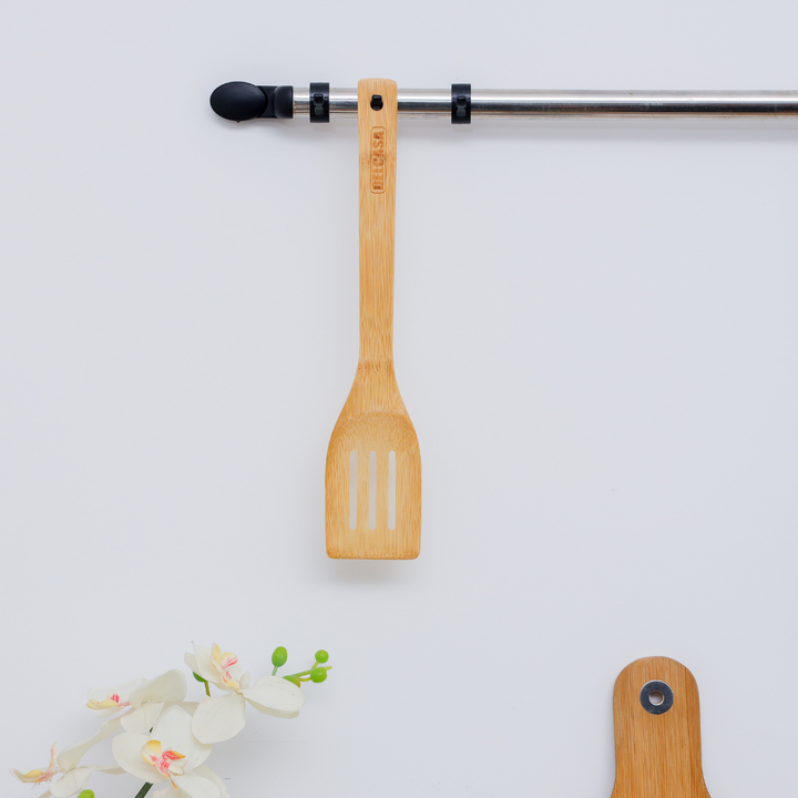 Bamboo Slotted Turner, Natural Bamboo Spoon