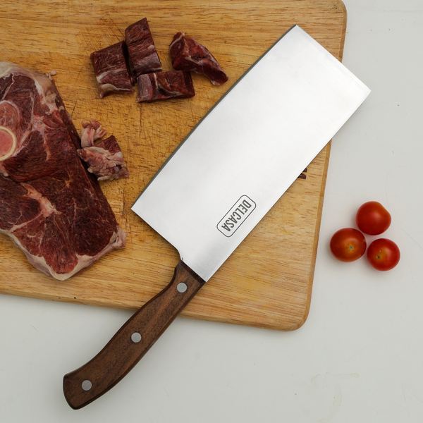 Cleaver Knife, Sharpe Stainless Steel Blade, Walnut Wood Handle 7.5 INCH