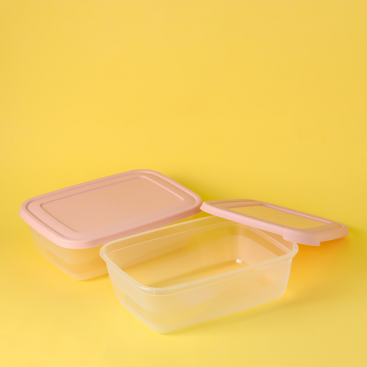 Cook & Lock Rectangular Storage Container, 2Pcs 2000ml