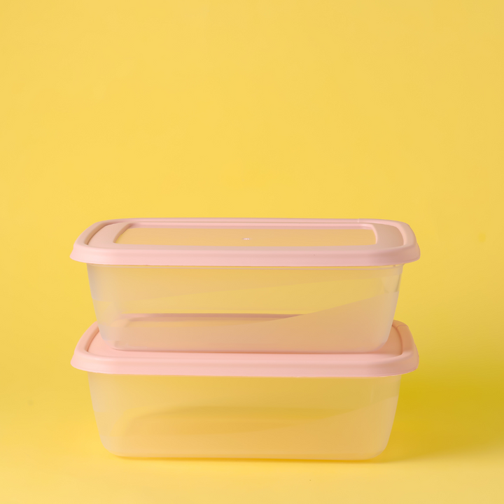 Cook & Lock Rectangular Storage Container, 2Pcs 2000ml