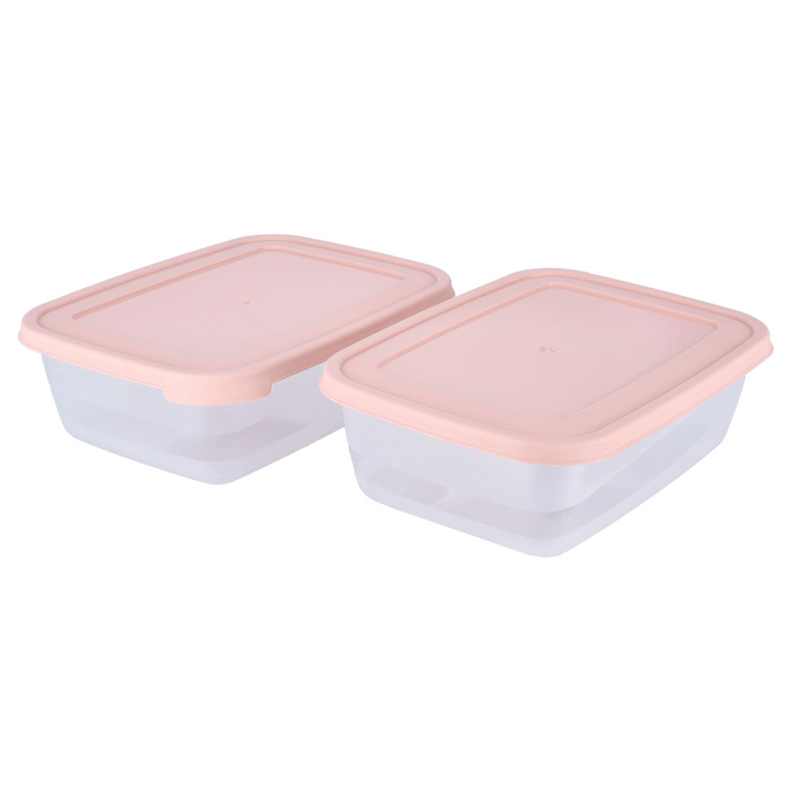 Cook & Lock Rectangular Storage Container, 2Pcs 2000ml