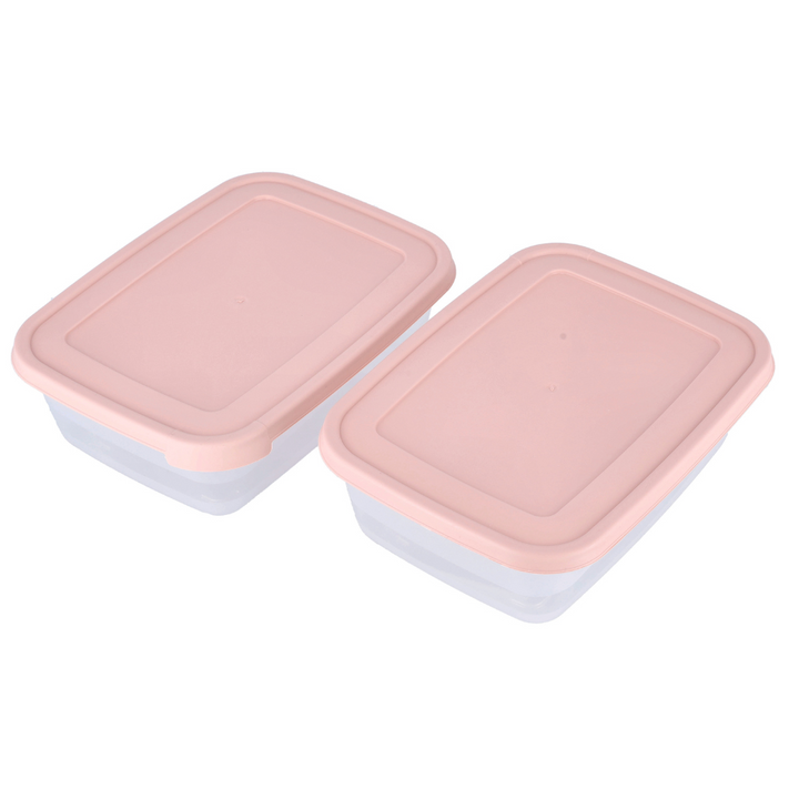 Cook & Lock Rectangular Storage Container, 2Pcs 2000ml