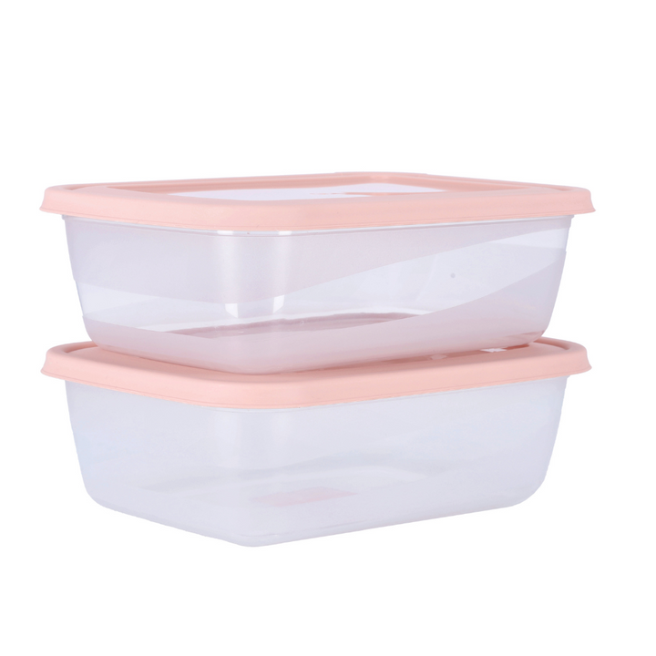 Cook & Lock Rectangular Storage Container, 2Pcs 2000ml