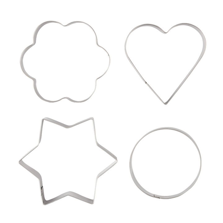 Cookie Cutter Set, Heart, Flower, Star, and Round Shaped Cutters 12Pcs 