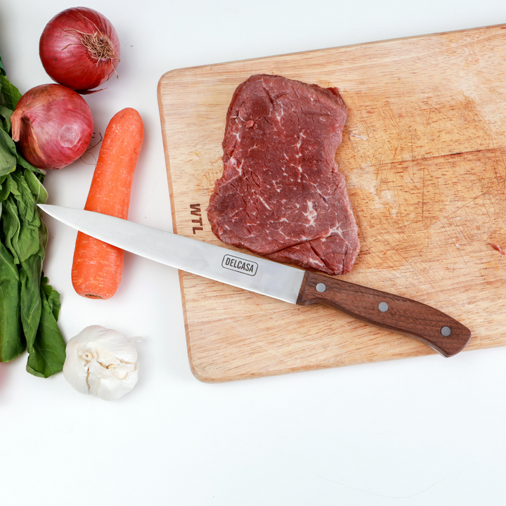 Craving Knife, Sharpe Stainless Steel Blade, Walnut Wood Handle 8 INCH