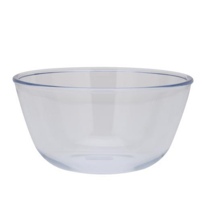 DELCASA 1000ml Premium Quality Round Mixing Bowl, DC2387 - Made from High Borosilicate Glass, Oven, Dishwasher and Freezer Safe for Storage, Mixing and Serving