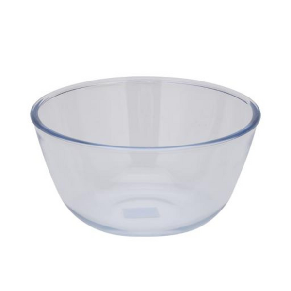 DELCASA 1000ml Premium Quality Round Mixing Bowl, DC2387 - Made from High Borosilicate Glass, Oven, Dishwasher and Freezer Safe for Storage, Mixing and Serving