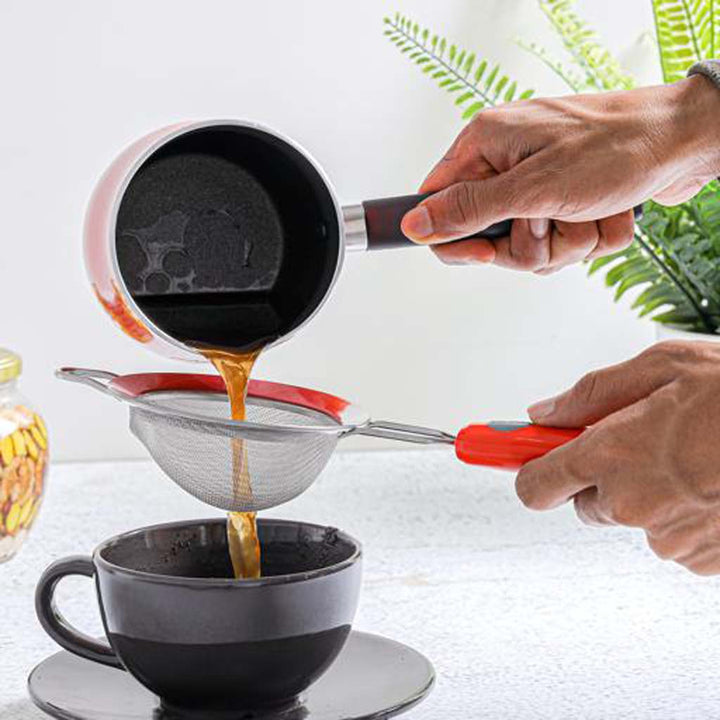 DELCASA 10cm Stainless Steel Tea Strainer with PP Handle