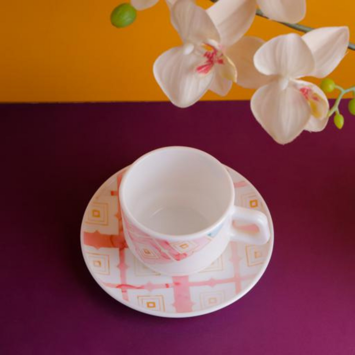 DELCASA 12Pc Opalware Cup and Saucer