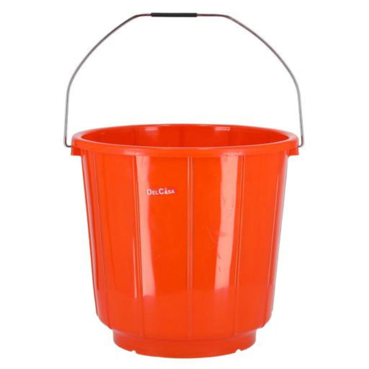 DELCASA 18 Liter Plastic Bucket with Lid and Strong Handle - Red