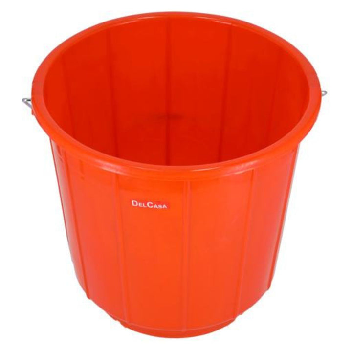 DELCASA 18 Liter Plastic Bucket with Lid and Strong Handle - Red