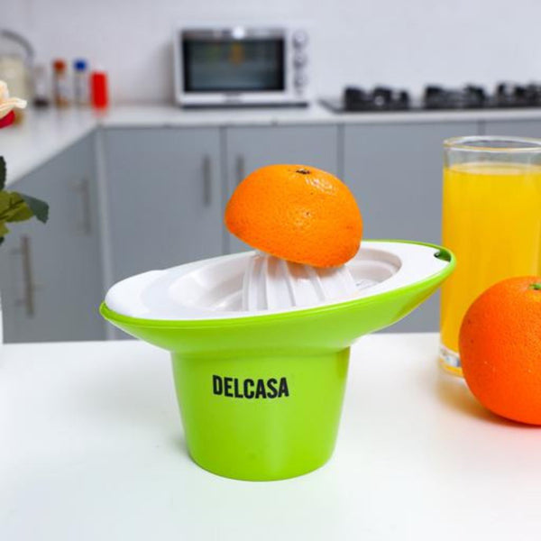 DELCASA 2-in-1 Orange Juicer, Manual Citrus Squeezer and Lime Press with Strainer
