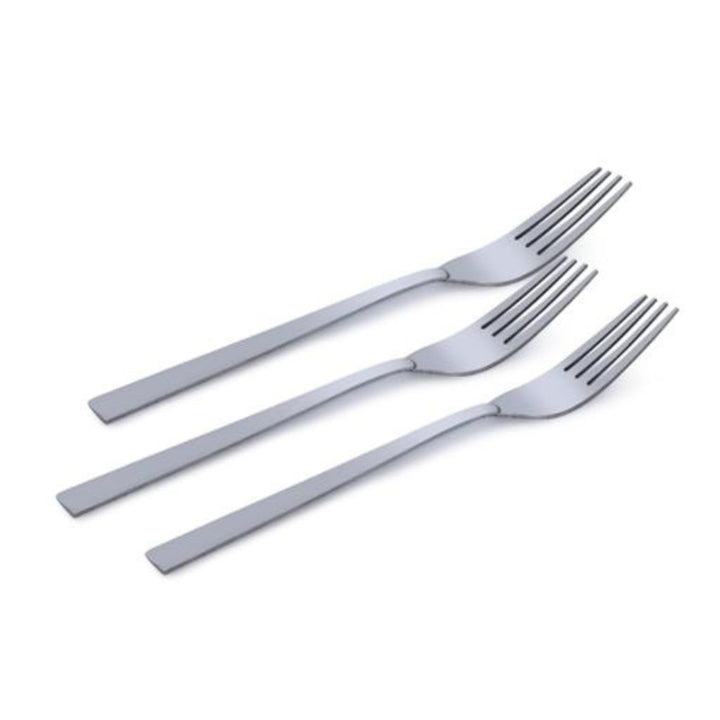 DELCASA 3-Piece Set of Stainless Steel Dinner Forks with Designed Handles - Perfect for Salad and Dessert