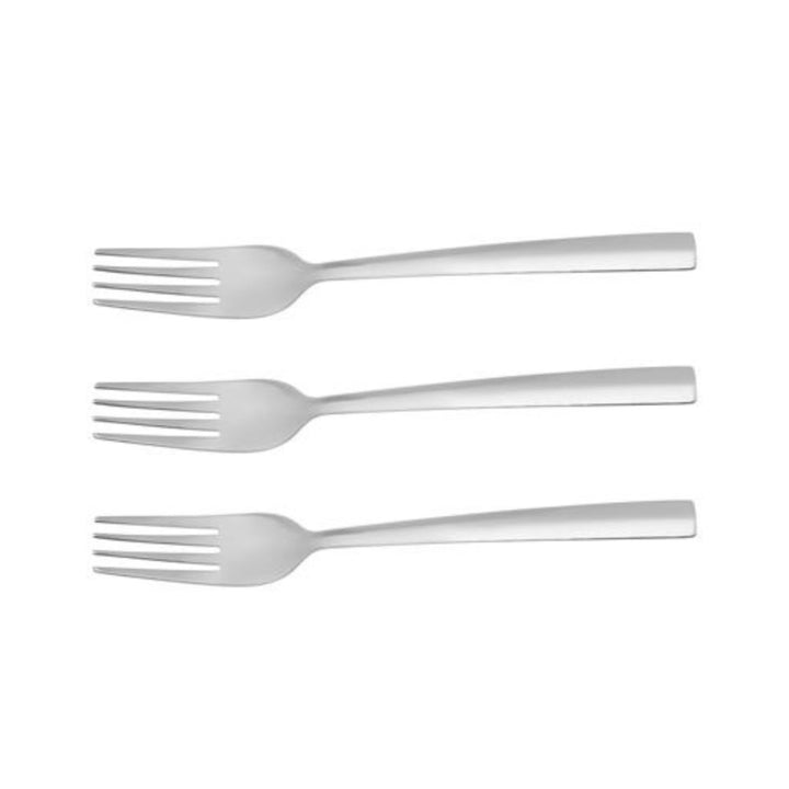 DELCASA 3-Piece Set of Stainless Steel Dinner Forks with Designed Handles - Perfect for Salad and Dessert