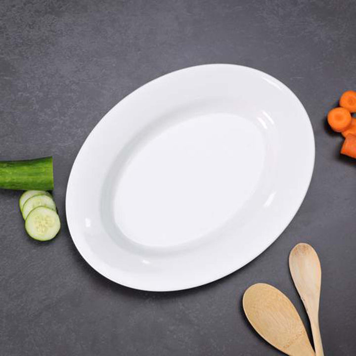 DELCASA 39 " Melamine Oval Tray,- Durable, Chip-Resistant, Ideal for Home & Restaurant.
