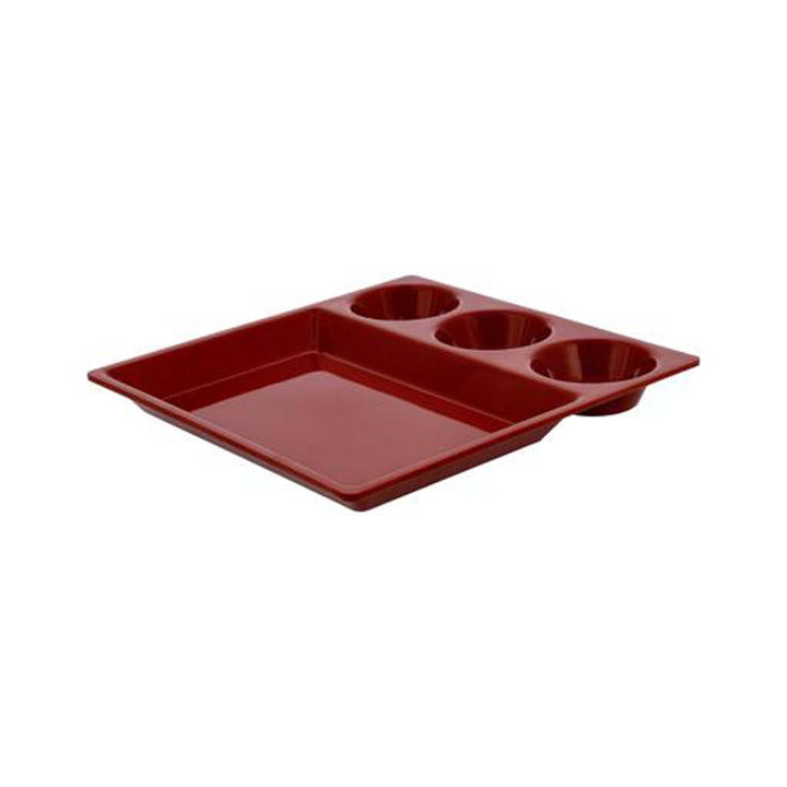 DELCASA 4-Compartment Melamine Dosa Tray,- BPA-Free, Dishwasher Safe, Everyday Use