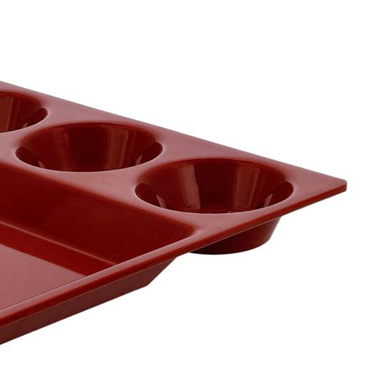 DELCASA 4-Compartment Melamine Dosa Tray,- BPA-Free, Dishwasher Safe, Everyday Use