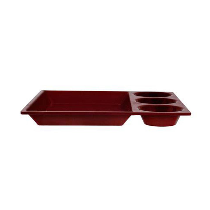 DELCASA 4-Compartment Melamine Dosa Tray,- BPA-Free, Dishwasher Safe, Everyday Use