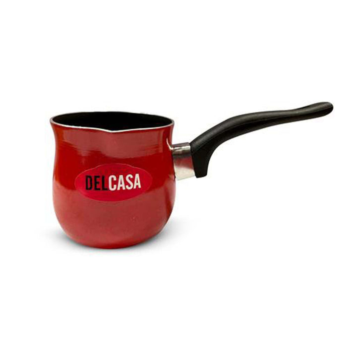 DELCASA 450ml Coffee Warmer Pot with Handle for Turkish Coffee, Tea, Milk, Cafeteria and Butter Melting. Aluminium Build, Soft Touch Handle and Perfect Pouring Spout.