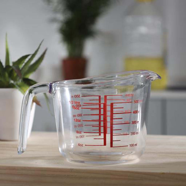 DELCASA 500ml Heat Resistant Measuring Cup - Durable jug for liquids, oils, and baking. Easy to read markings.