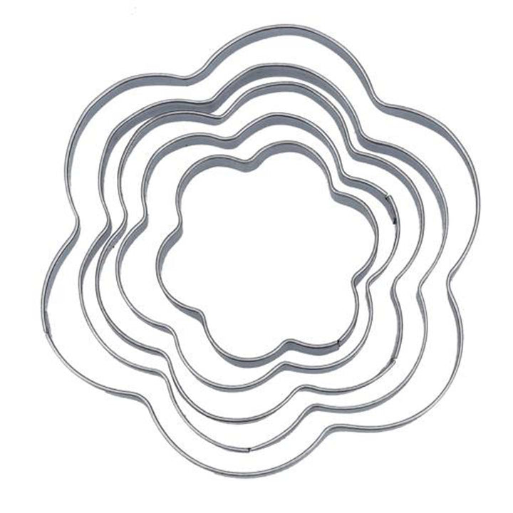 DELCASA 5pcs Stainless Steel Flower Shaped Cookie Cutters, DC2484  Sharp Bottom Edge  Food Grade  Durable & Lightweight