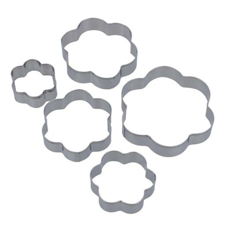 DELCASA 5pcs Stainless Steel Flower Shaped Cookie Cutters, DC2484  Sharp Bottom Edge  Food Grade  Durable & Lightweight