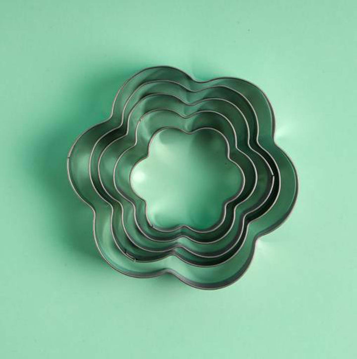 DELCASA 5pcs Stainless Steel Flower Shaped Cookie Cutters, DC2484  Sharp Bottom Edge  Food Grade  Durable & Lightweight