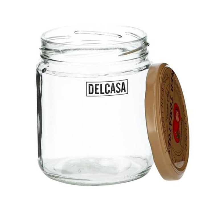 DELCASA 6 Piece 400ml Glass Storage Jars with Air-Tight Seal - Optimal Freshness and Healthier Option