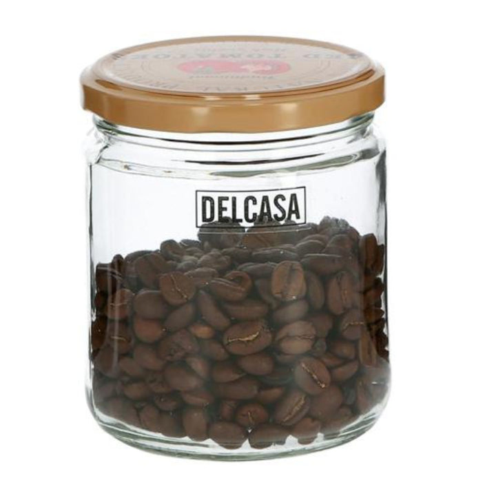 DELCASA 6 Piece 400ml Glass Storage Jars with Air-Tight Seal - Optimal Freshness and Healthier Option