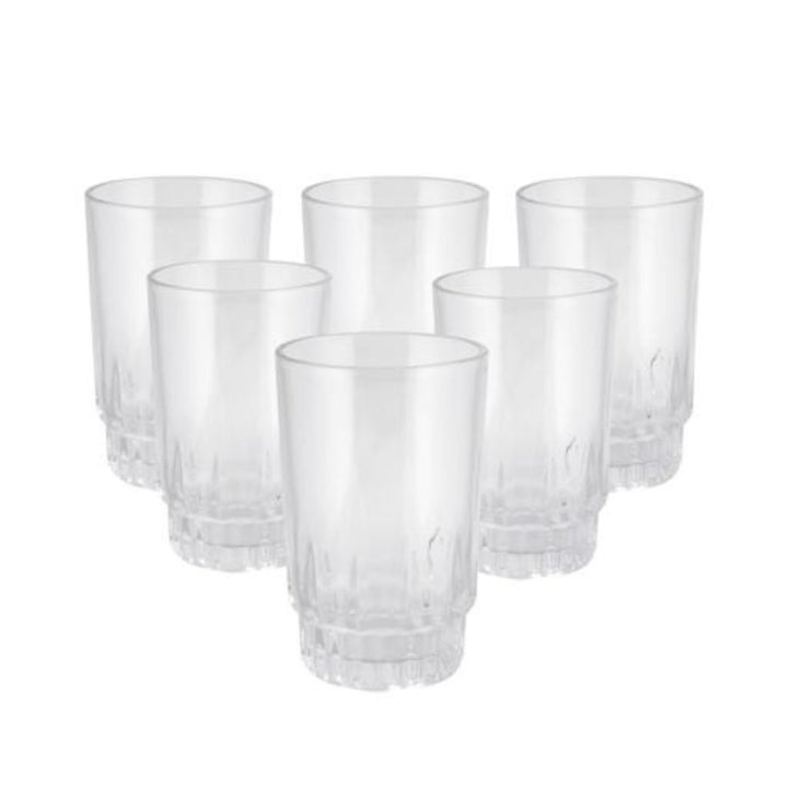 DELCASA 6 Piece Set of 0.270L/9oz Portable Glass Drinking Cups 