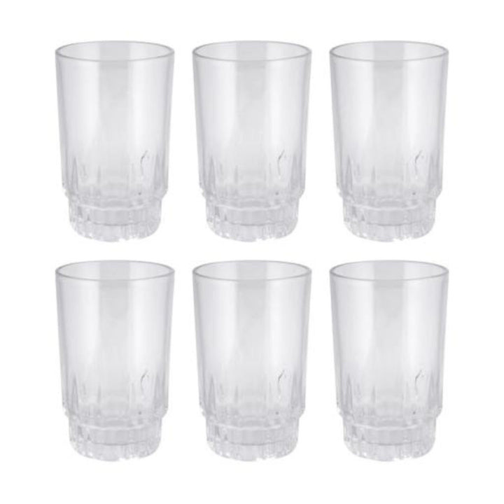 DELCASA 6 Piece Set of 0.270L/9oz Portable Glass Drinking Cups 