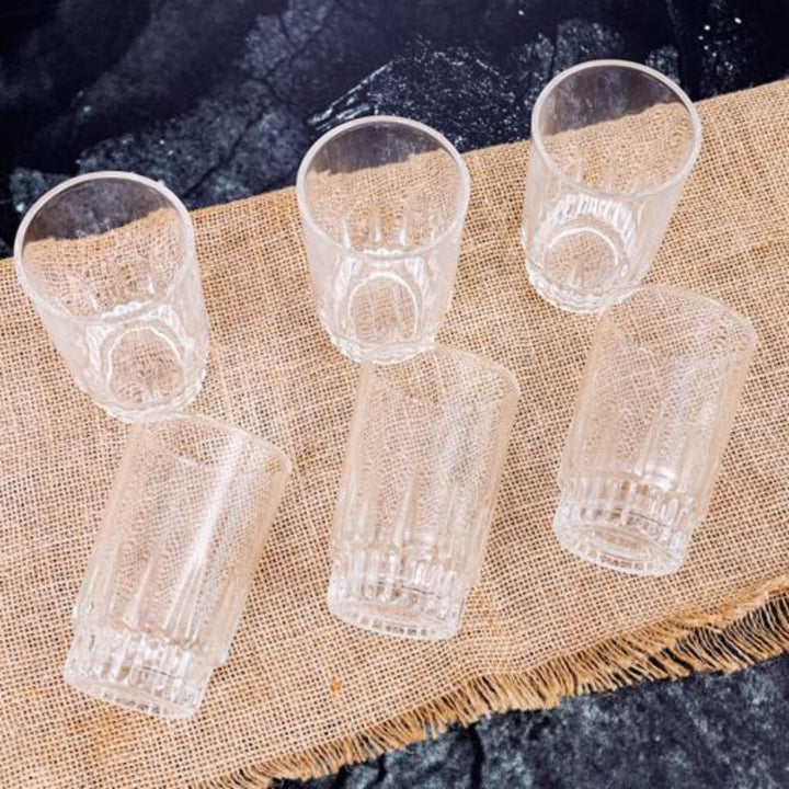 Portable Glass Drinking Cups 6 PCS Set of 270ml - 9oz 