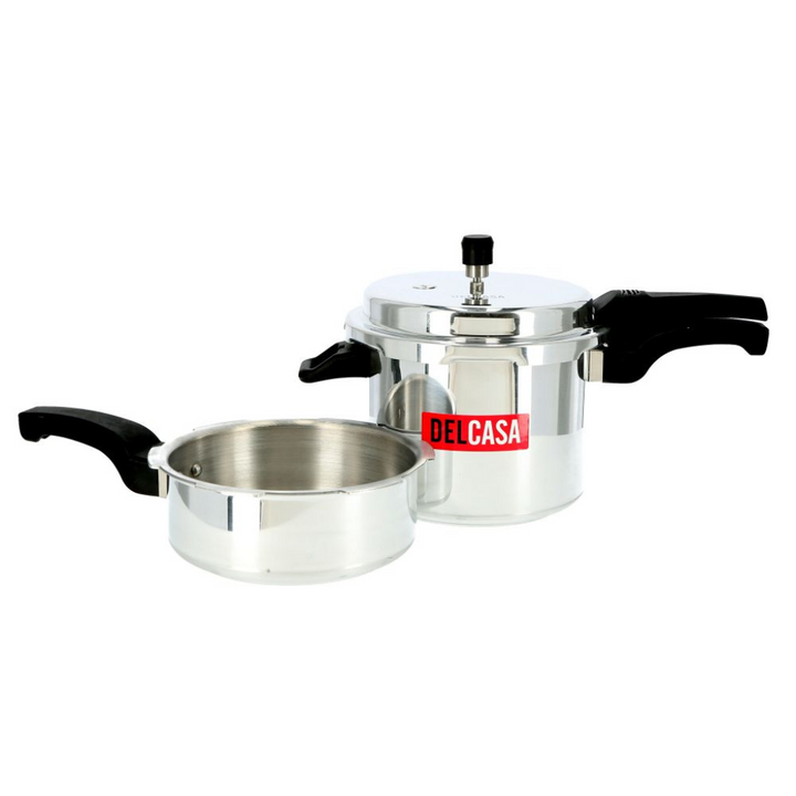 DELCASA Aluminium Pressure Cooker Combo 5L + 3L 