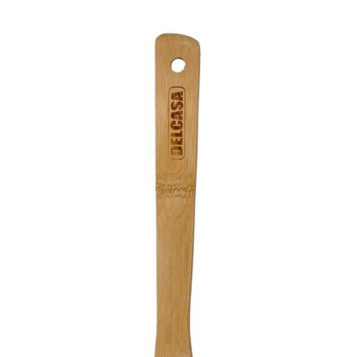 DELCASA Bamboo Slotted Cooking & Frying Spoon - Resists High Heat & Corrosion - Safe for Use on Pots & Pans - Perfect for Frying, Serving, & Cooking