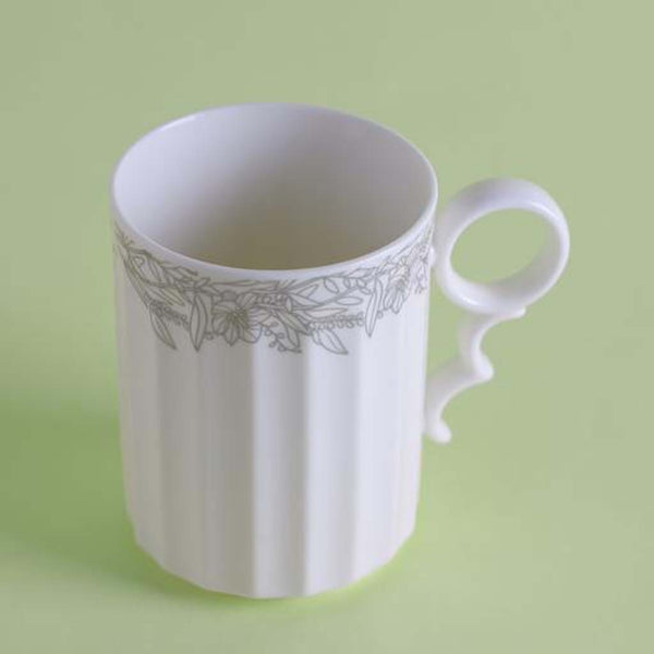 DELCASA Bone Wave 12oz Mug,  New Bone China  Chip-Resistant & Durable  for Coffee, Tea, Cappuccino, Latte